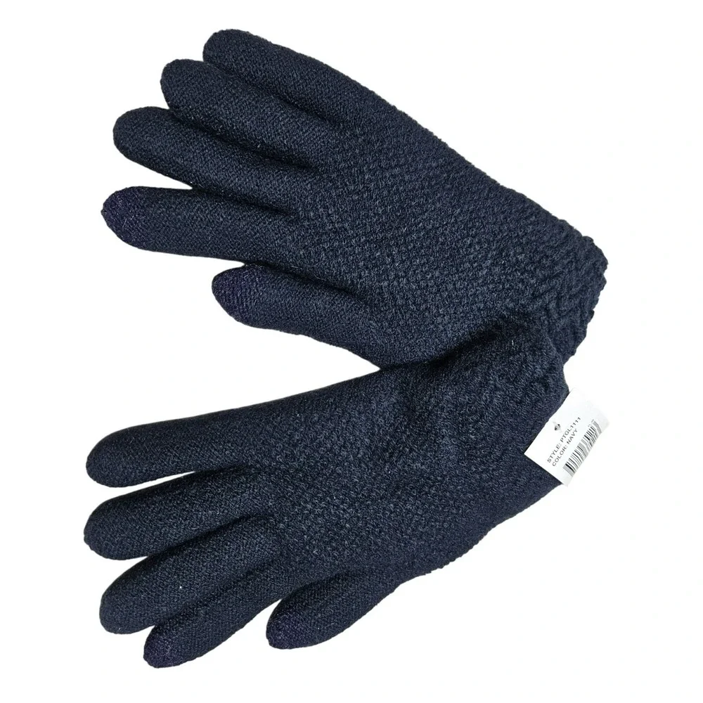 Brand Unknown NWT Chunky Knit Navy Gloves‎ With Touchscreen Fingertips Warm Soft